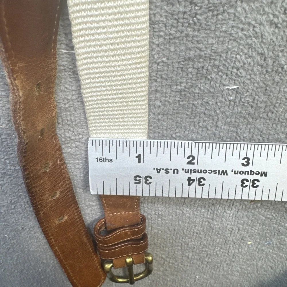 Coach Women's Leather Linen Belts Lot of 3 Tan Navy Cream Size‎ 40 Large L